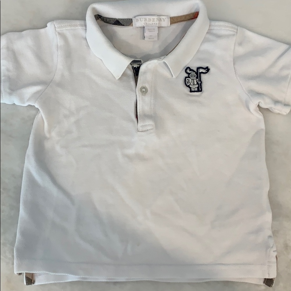 Boys Burberry white polo